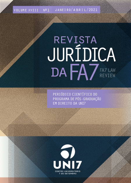 					Visualizar v. 18 n. 1 (2021): Revista Jurídica da FA7 (FA7 Law Review)
				