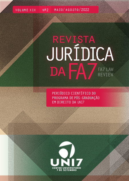 					Visualizar v. 19 n. 2 (2022): Revista Jurídica da FA7 (FA7 Law Review)
				